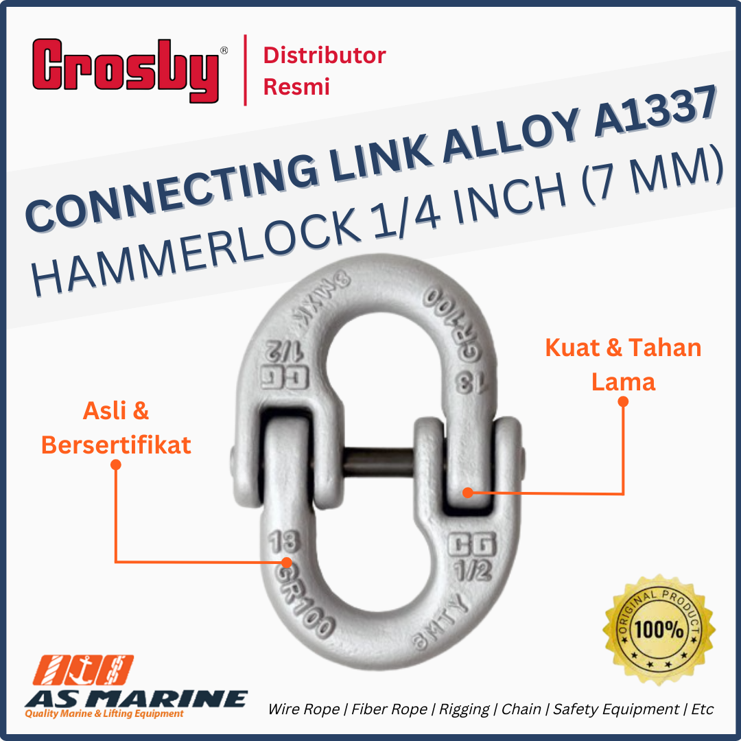 CROSBY USA Connecting Link / Hammerlock Alloy A1337 1/4 Inch 7 mm